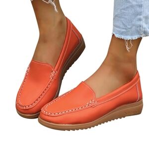 Solsagn.G Slip On Orange Moccasins Women's Shoes Size 40  (8)) NWOT